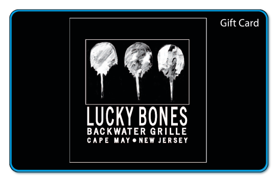 Lucky bones logo over black background